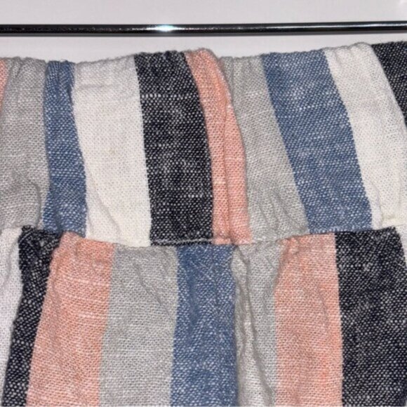Naturals d&Co. Women’s XL Capris Striped Button Embellishment Linen Blend Boho - Picture 8 of 10